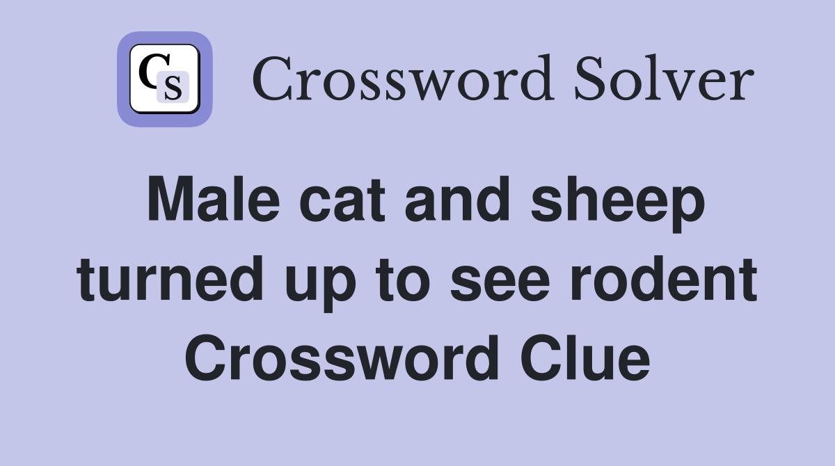 Male cat and sheep turned up to see rodent - Crossword Clue Answers